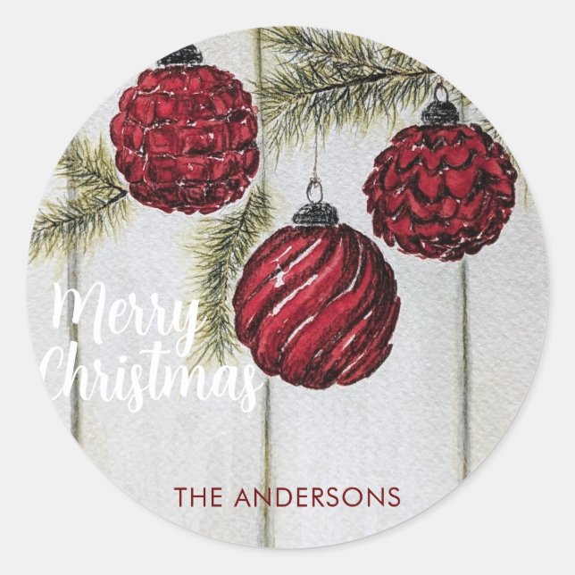 Adesivo Natal Festivo Rústico Minimalista (Frente)
