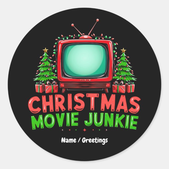 Adesivo Natal Filme Junkie Retro Holiday Funny Matchi (Frente)