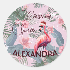 Adesivo Natal Flamingo Tropical Pessoal