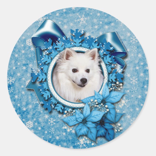 Adesivo Natal - Floco de Neve Azul - Eskimo Americano (Frente)