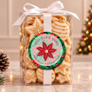 Adesivo Natal Floral Natal Caseiro Feriado Confeitaria