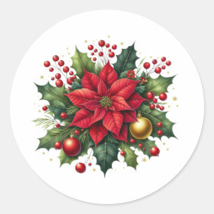Adesivo Natal Floral Poinsettia – Festa de Fim de Ano