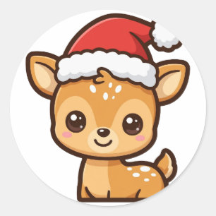 Adesivo Natal Fofo da Rena Santa