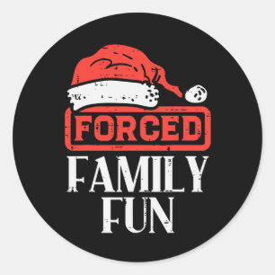 Adesivo Natal Forçado Família Divertida Engraçado Xmas Sar