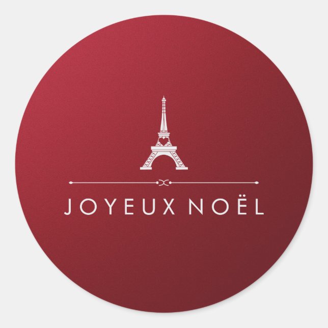 Adesivo Natal francês Joyeux Noel Red e Silver Chic (Frente)