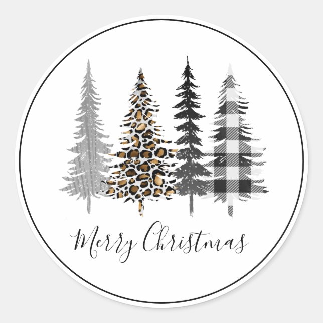 Adesivo Natal Glam Preto e Branco (Frente)