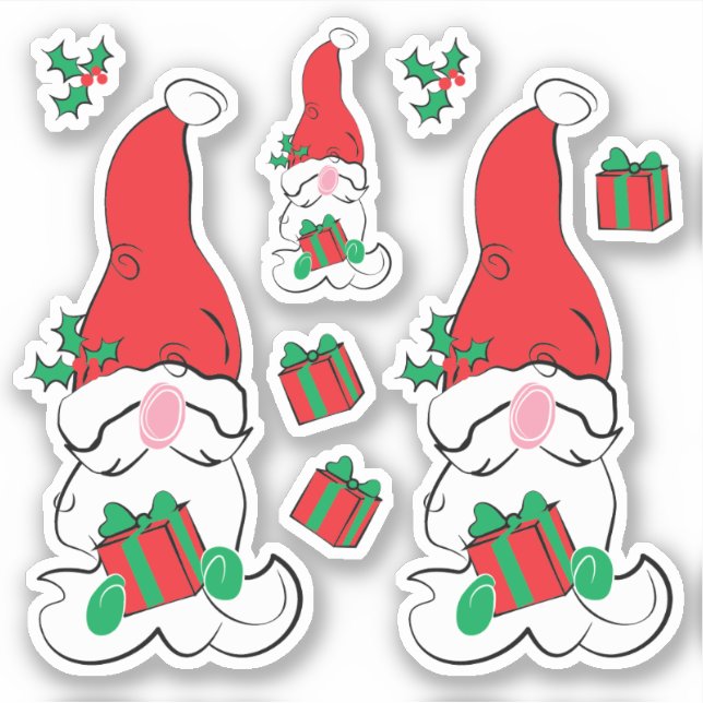 Adesivo Natal Gnome Férias de Natal  (Frente)