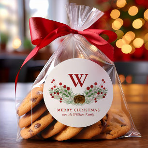 Adesivo Natal Greenery Monogrammed Feriado