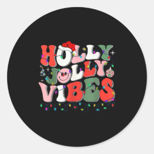 Adesivo Natal Groovy Holly Xmas Vibrações Alegres Luzes de