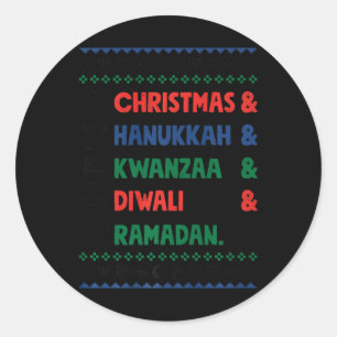 Adesivo Natal Hanukkah Kwanzaa Diwali Ramadan Funny Ug