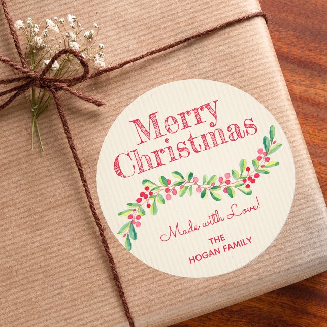 Adesivo Natal Holly Berry Comida Feriado Caseiro (Criador carregado)