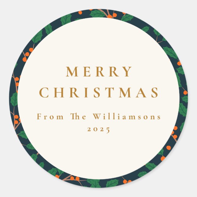 Adesivo Natal Holly Botanical Greenerescer Personalizado D (Frente)