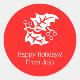 Adesivo Natal Holly Holiday Red White 4Helen