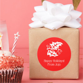 Adesivo Natal Holly Holiday Red White 4Helen