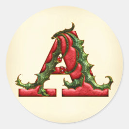 Adesivo Natal Holly Monograma Um Envelope Selos