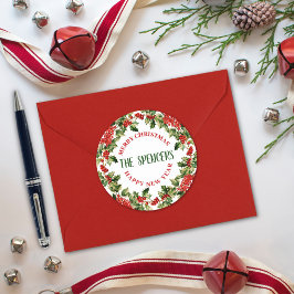 Adesivo Natal Holly Sai e Berries Feliz Natal