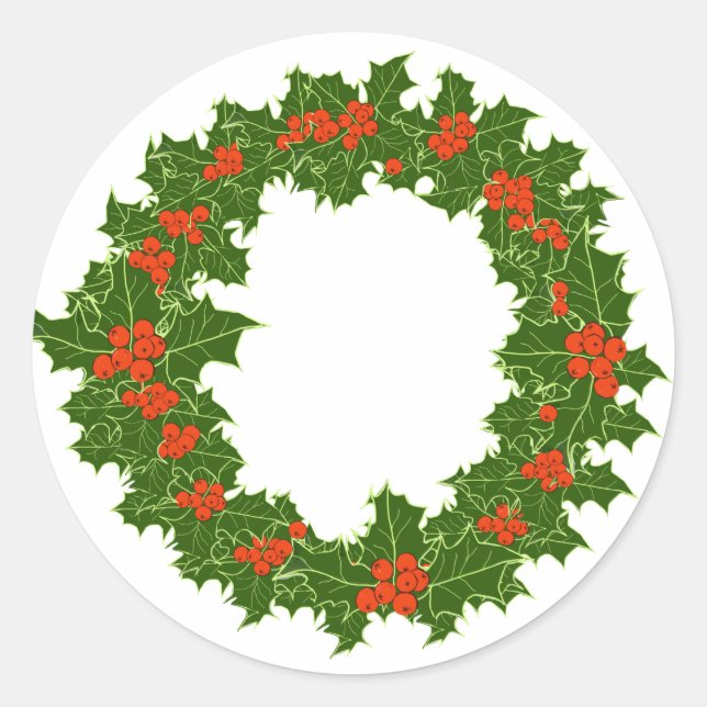 Adesivo Natal Holly Wreath (Frente)