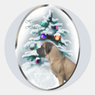 Adesivo Natal inglês do Mastiff