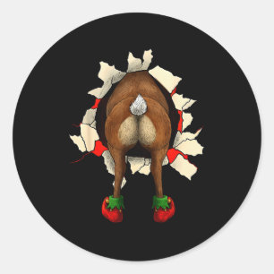 Adesivo Natal inovador com bunda de rena fofa