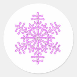 Adesivo Natal Inverno Rosa Bonito Floco de Neve