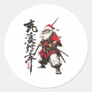 Adesivo Natal Japonês Samurai Ukiyo-e Christmas