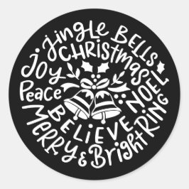Adesivo Natal Jingle Bells Paz Joy Feliz Noel Brilhante