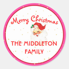 Adesivo Natal Jolly Santa Claus Divertimento Rosa Feliz