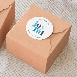 Adesivo Natal "Joyful" azul de inverno