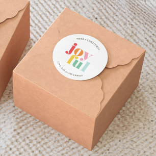 Adesivo Natal "Joyful" multicolorido