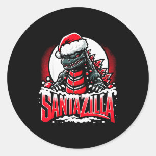 Adesivo Natal Kaiju Santazilla Monstro Japonês Dinossa