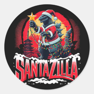 Adesivo Natal Kaiju Santazilla Monstro Japonês Dinossa