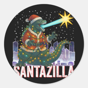 Adesivo Natal Kaiju Santazilla Monstro Japonês Dinossauro