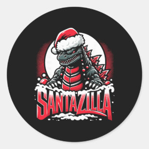 Adesivo Natal Kaiju Santazilla Monstro Japonês Dinossauro