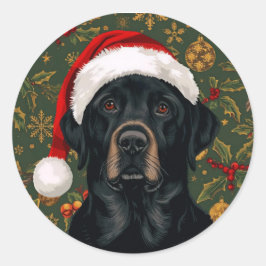 Adesivo Natal labrador preto