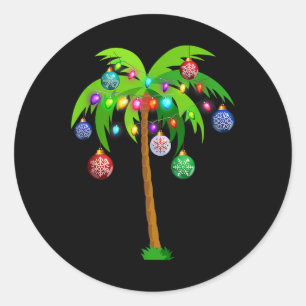 Adesivo Natal Lights Palm Tree Fun Hawaii Beach Tropic