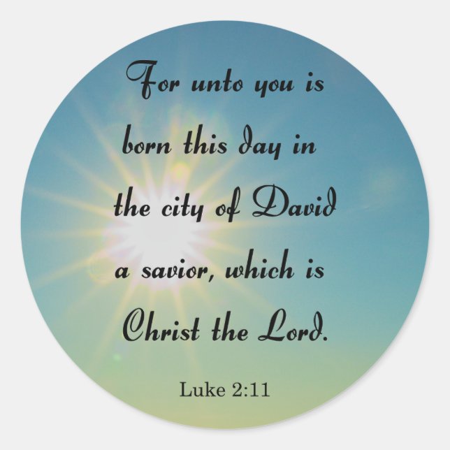 Adesivo Natal, Luke 2:11 (Frente)