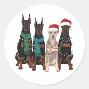 Adesivo Natal Mãe de Cachorro Amante Doberman Feriado