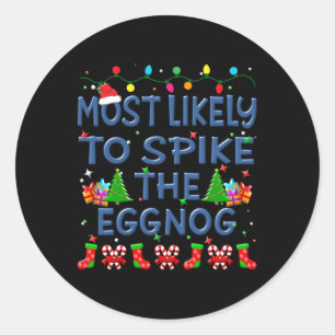 Adesivo Natal Mais Provável Para Espetar A Família Eggnog