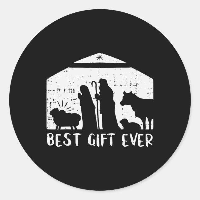 Adesivo Natal Melhor Presente Natividade Xmas Homens Crist (Frente)