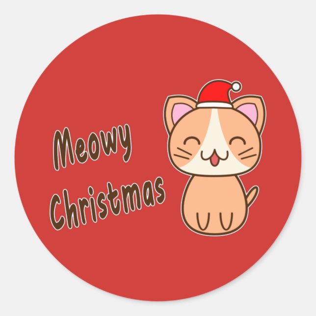 Adesivo Natal Meowy (Frente)