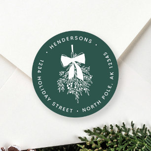 Adesivo Natal Mistletoon Bough Return Endereço Verde