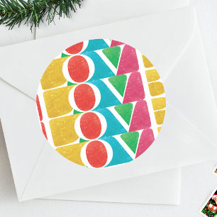 Adesivo NATAL MODERNO COLORIDO AMOR PAZ ALEGRIA alegre
