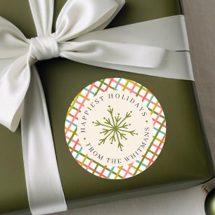 Adesivo Natal Moderno Colorido Crisscross Snowflake