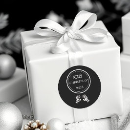 Adesivo Natal Moderno Preto e Branco Personalizado