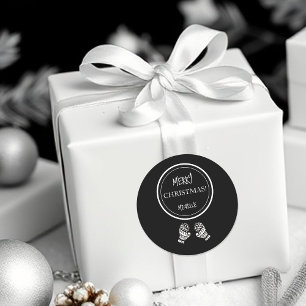Adesivo Natal Moderno Preto e Branco Personalizado