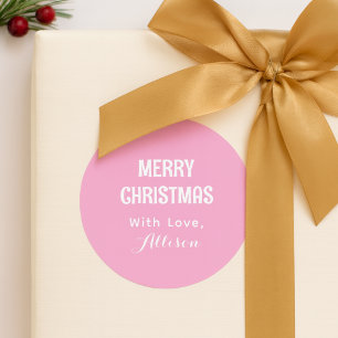 Adesivo Natal Moderno Simples Minimalista Rosa Elegante