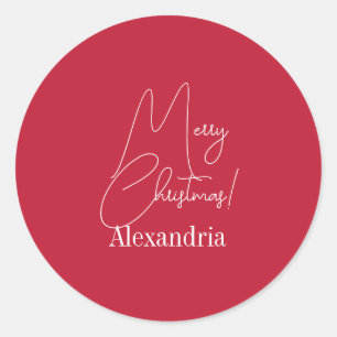 Adesivo Natal Moderno Vermelho Personalizado