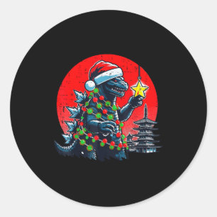 Adesivo Natal Monstro Japonês Papai Noel Estrela Natal Mul