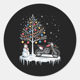 Adesivo Natal Moto de Trilha Motocicleta Boneco de Neve Ár