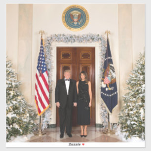 Adesivo Natal na Casa Branca Donald Trump & Melania